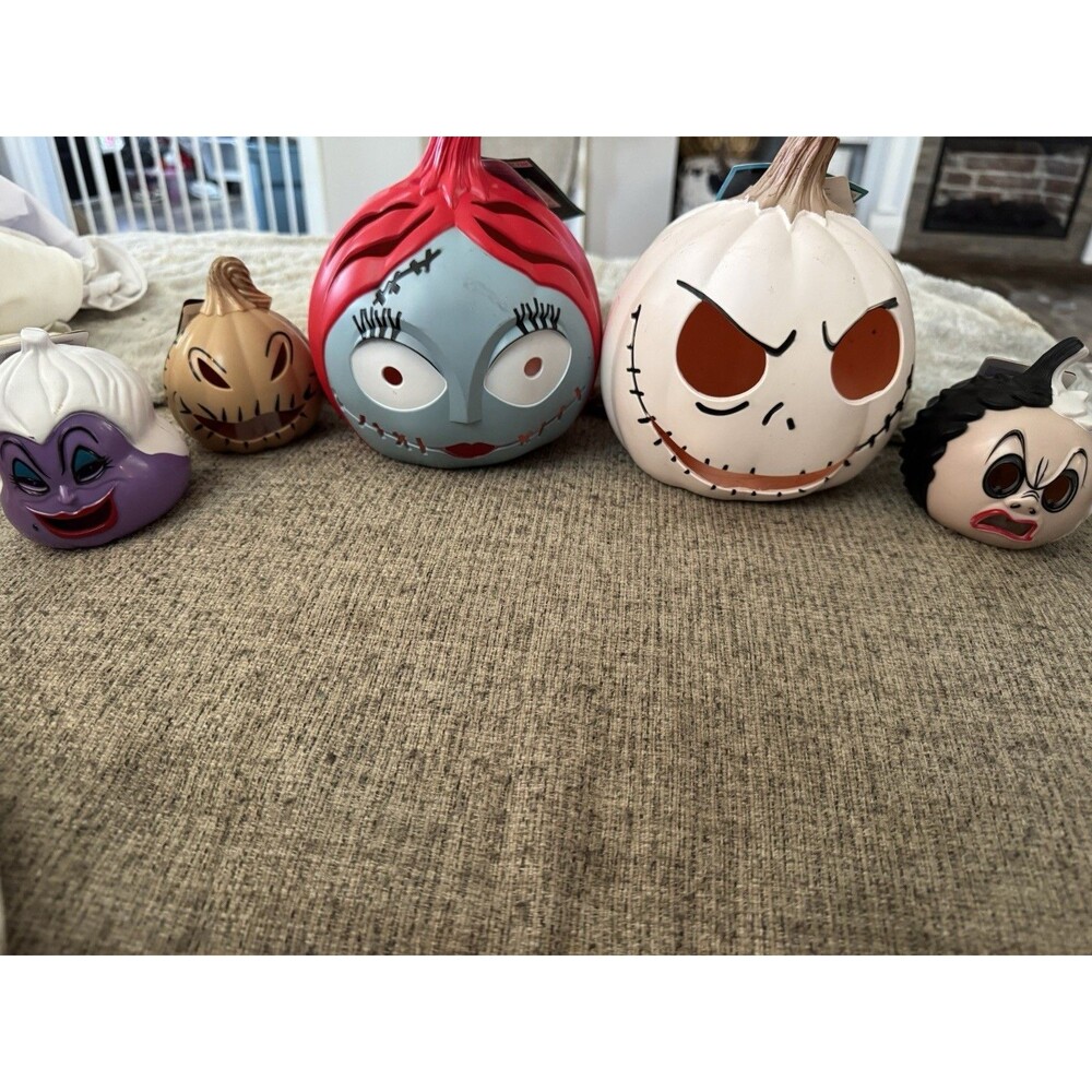 Disney Plastic Pumpkin Lot Nightmare Before Christmas & Villains